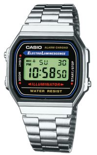 Casio A168WA-1 - Retrour i rustfrit stål med digitalt display