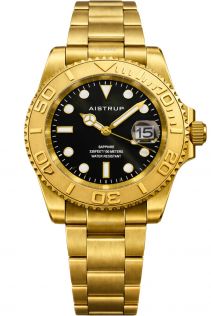 Aistrup Mens 100m Classic Full Golden Sapphire 40mm