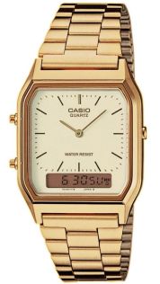 Casio AQ230GA-9D - Gyldent ur i rustfrit stål med hvid urtavle