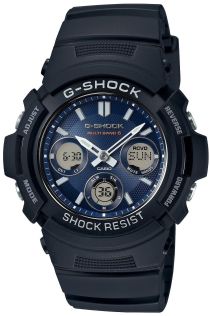 Casio AWG-M100SB-2AER - Urtavle i blå, verdenstid, soldrevet og kronografer