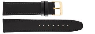 20mm Leather Strap Black Guldfarvet IHS1007