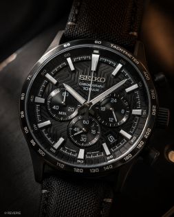 Seiko Mens Chronograph Sapphire Black 43mm