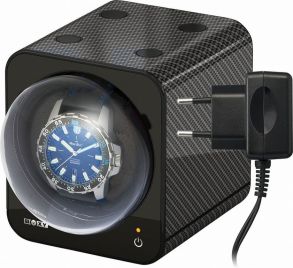 Beco Boxy Fancy Brick Watchwinder - 1 ur - Kulfiber, kombinerbar m/ adapter