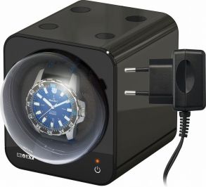 Beco Boxy Fancy Brick - Watchwinder i sort med plads til et ur