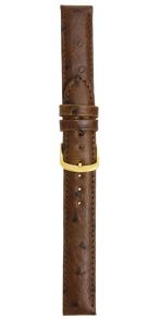 Falkenlund Deluxe Beco 20mm Brandy Calf Leather Strap Ostrich Pattern Gold Plated Steel Buckle 207120G