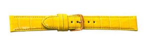 Falkenlund Deluxe Beco Watch Strap Louisiana Croco Calf Leather Yellow 14mm Gold Plated Buckle 648614G