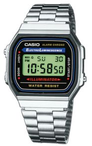 Casio A168WA-1 - Retrour i rustfrit stål med digitalt display