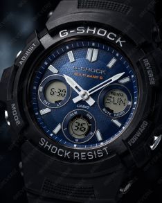 Casio AWG-M100SB-2AER - Urtavle i blå, verdenstid, soldrevet og kronografer