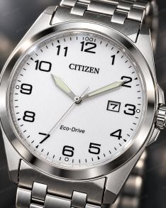 Citizen Mens Solar Steel White Sapphire 41mm