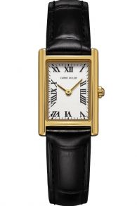 Carrie Taylor Petite Rectangular Black Leather 19mm