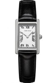 Carrie Taylor Petite Rectangular Black Leather 19mm