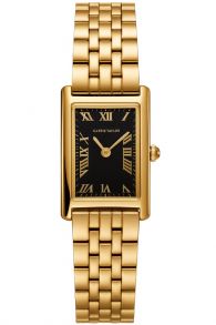 Carrie Taylor Petite Golden Rectangular Black Dial 19mm