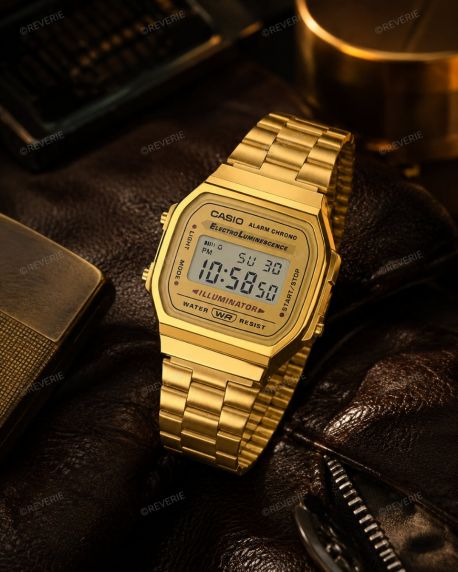 Casio A168WG-9EF - Gyldent retrour med digitalt display