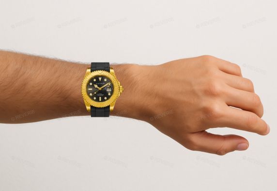 Aistrup Mens 100m Classic Golden Sapphire 40mm
