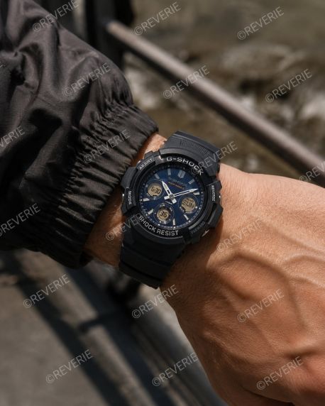 Casio AWG-M100SB-2AER - Urtavle i blå, verdenstid, soldrevet og kronografer