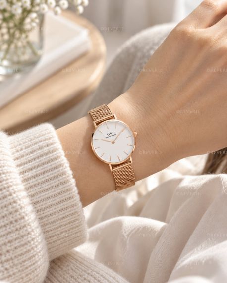 Daniel Wellington Classic Petite 28mm Melrose White Rose-Coloured DW00100219