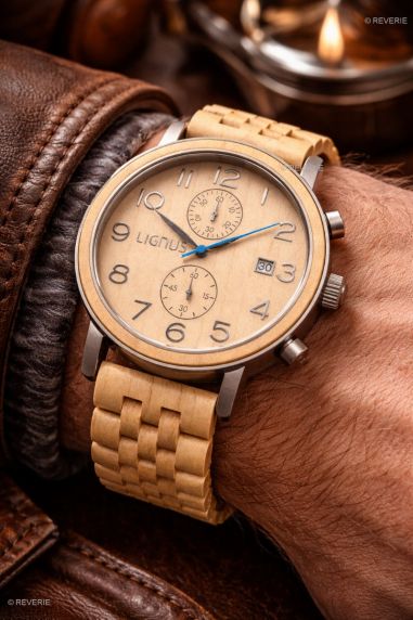 Lignus Johan White Maple Wood Chronograph LW0501