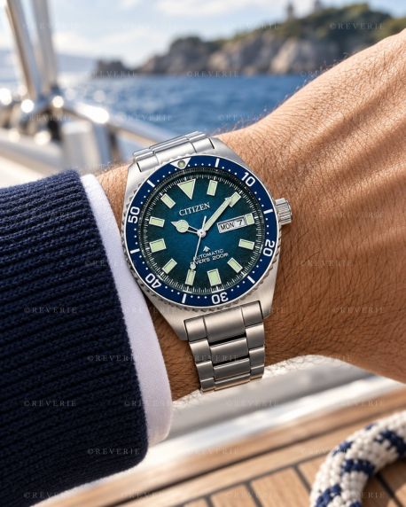 Citizen Mens Steel Diver Automatic Day-Date 41mm